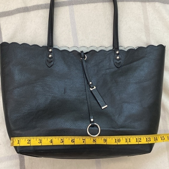 2 Piece Faux Leather Black Tote and Crossbody Purse Set - Picture 9 of 16